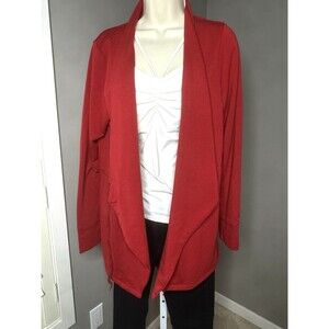 M Cuddle Duds red Medium cardigan soft flowy elasticated waist comfort classic